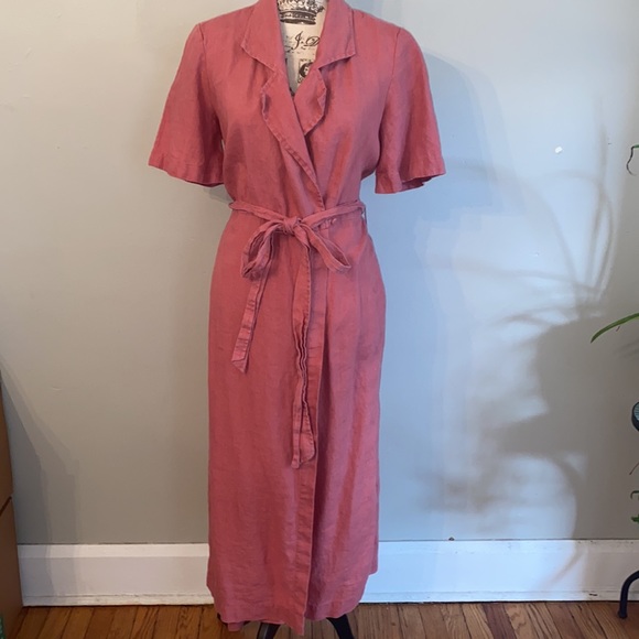 Free People Klara Wrap Midi Linen Dress - Picture 4 of 12